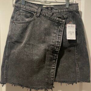 Free People Sulphor Black denim mini skirt
